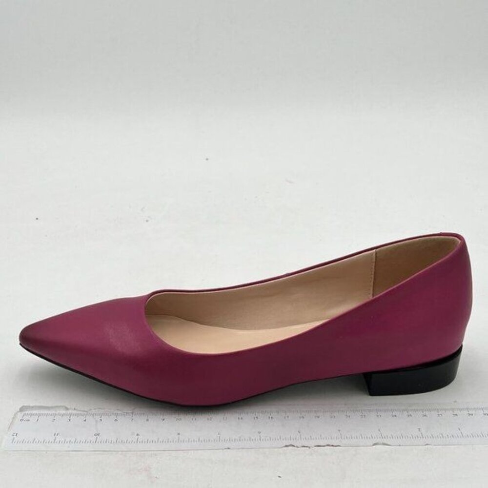 Womens Wedding Slip On Square Toe Matte Leather Dress Chunky Low Heel Pumps Shoe